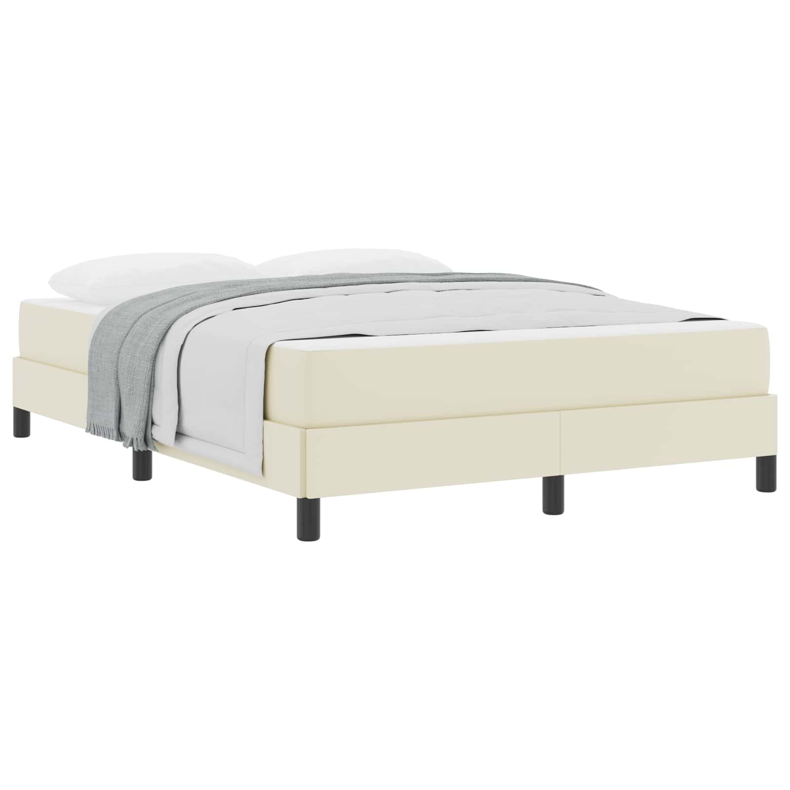Struttura del letto con materasso Crema 140 x 200 cm Tessuto | homemem39