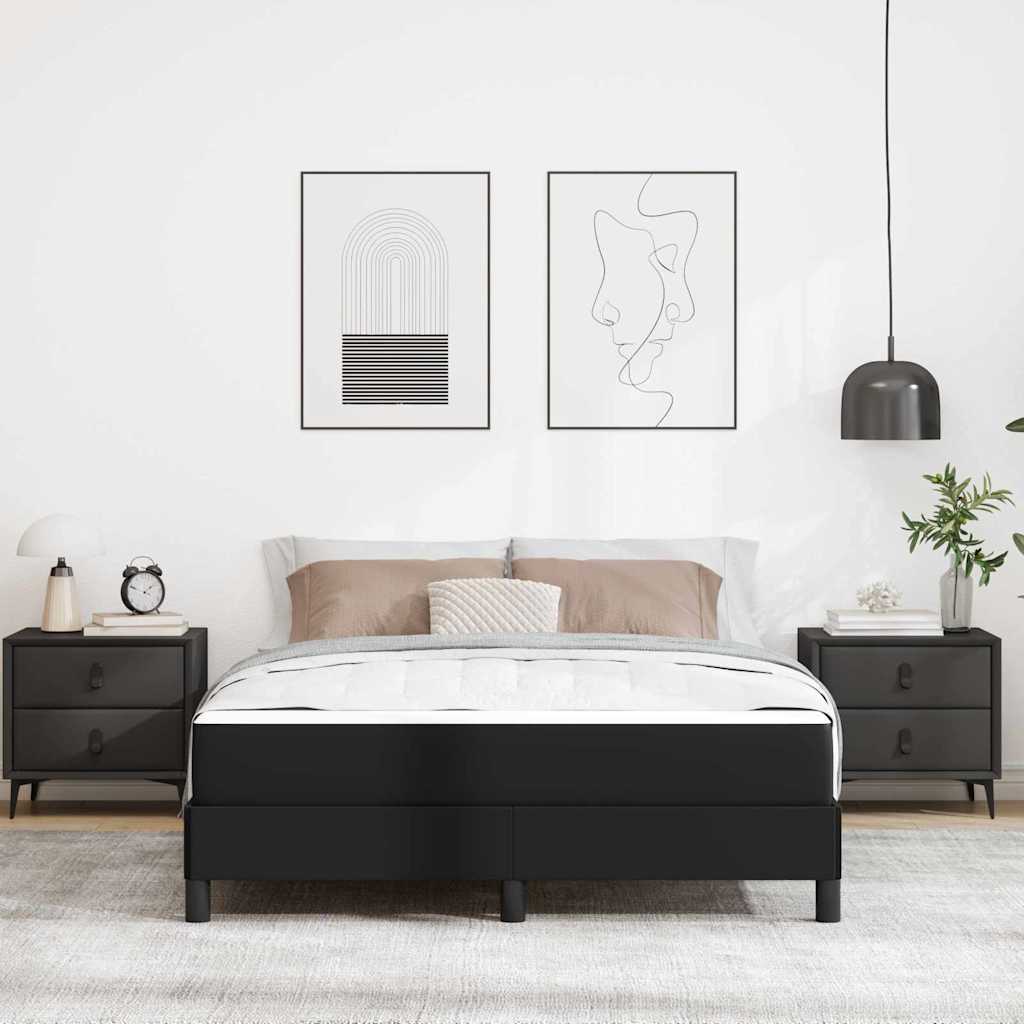 Struttura del letto con materasso Nero 160 x 200 cm Tessuto | homemem39