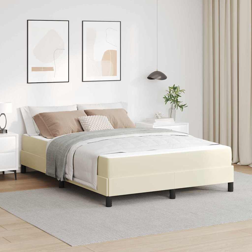 Struttura del letto con materasso Crema 160 x 200 cm Tessuto | homemem39
