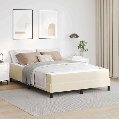Struttura del letto con materasso Crema 160 x 200 cm Tessuto | homemem39