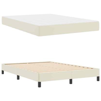 Struttura del letto con materasso Crema 160 x 200 cm Tessuto | homemem39
