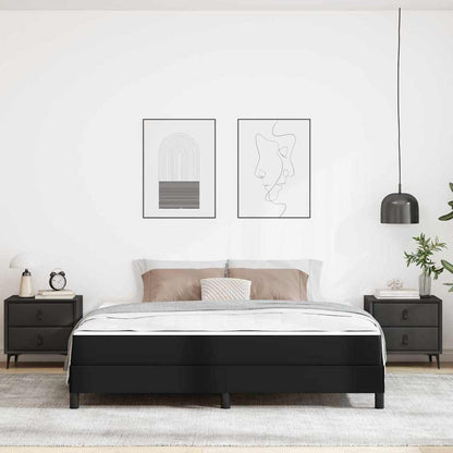 Struttura del letto con materasso Nero 180 x 200 cm Tessuto | homemem39