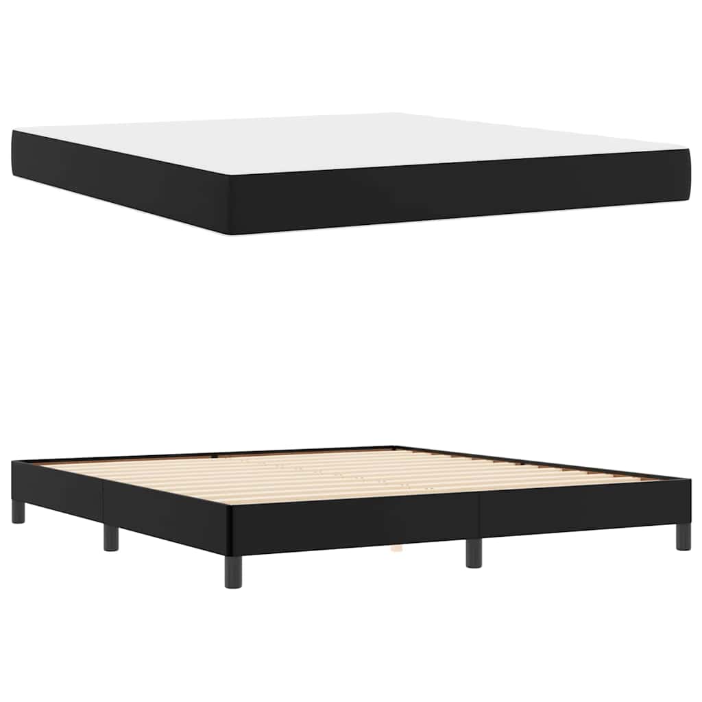 Struttura del letto con materasso Nero 180 x 200 cm Tessuto | homemem39