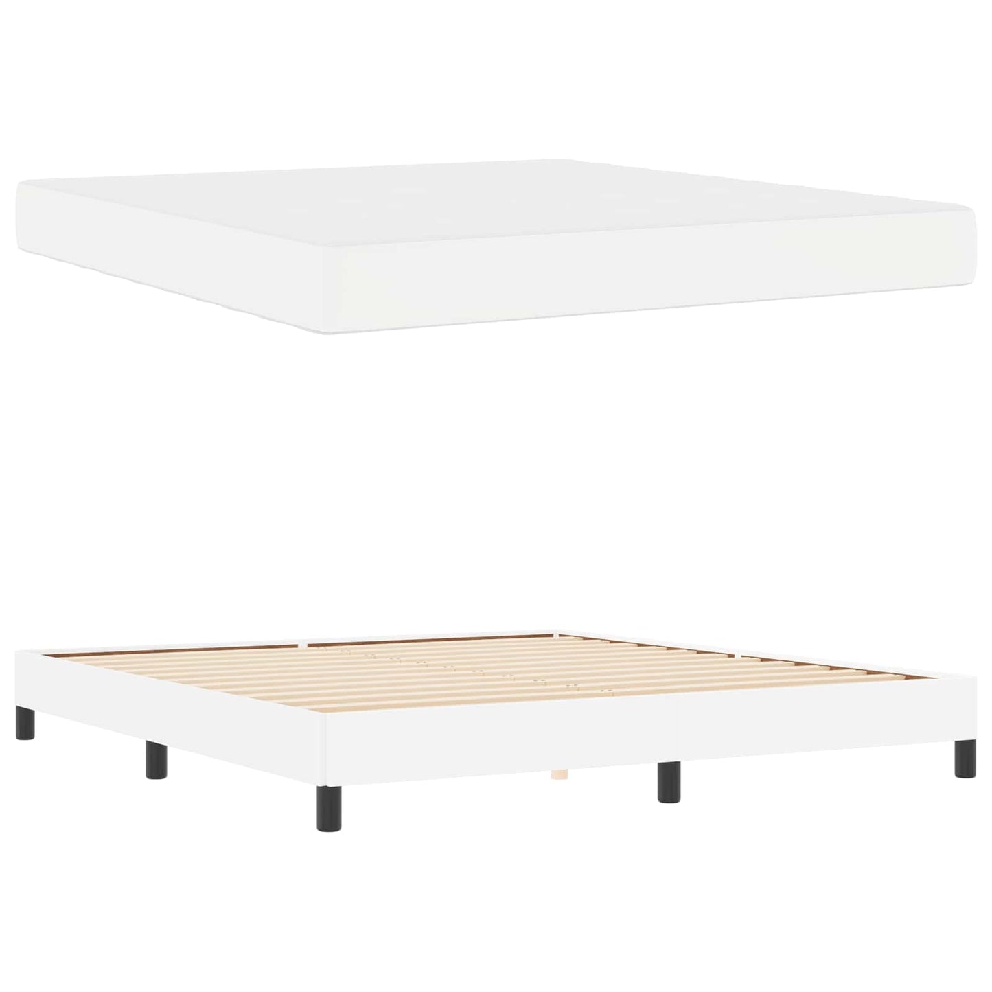 Struttura del letto Bianco Puro 180 x 200 cm Tessuto | homemem39