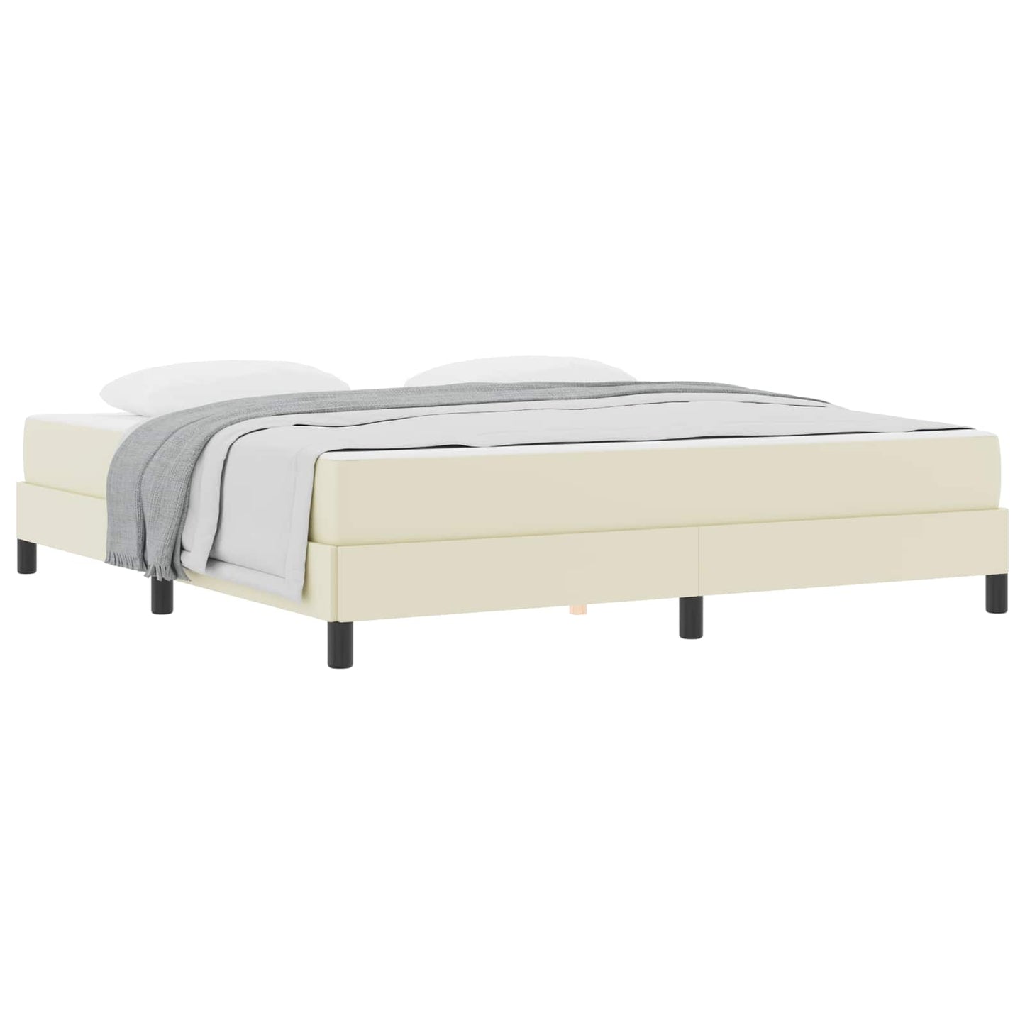 Struttura del letto con materasso Crema 180 x 200 cm Tessuto | homemem39