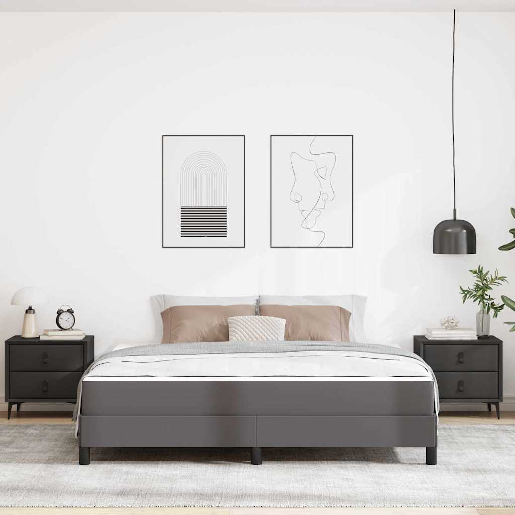 Struttura del letto con materasso Grigio 180 x 200 cm Tessuto | homemem39