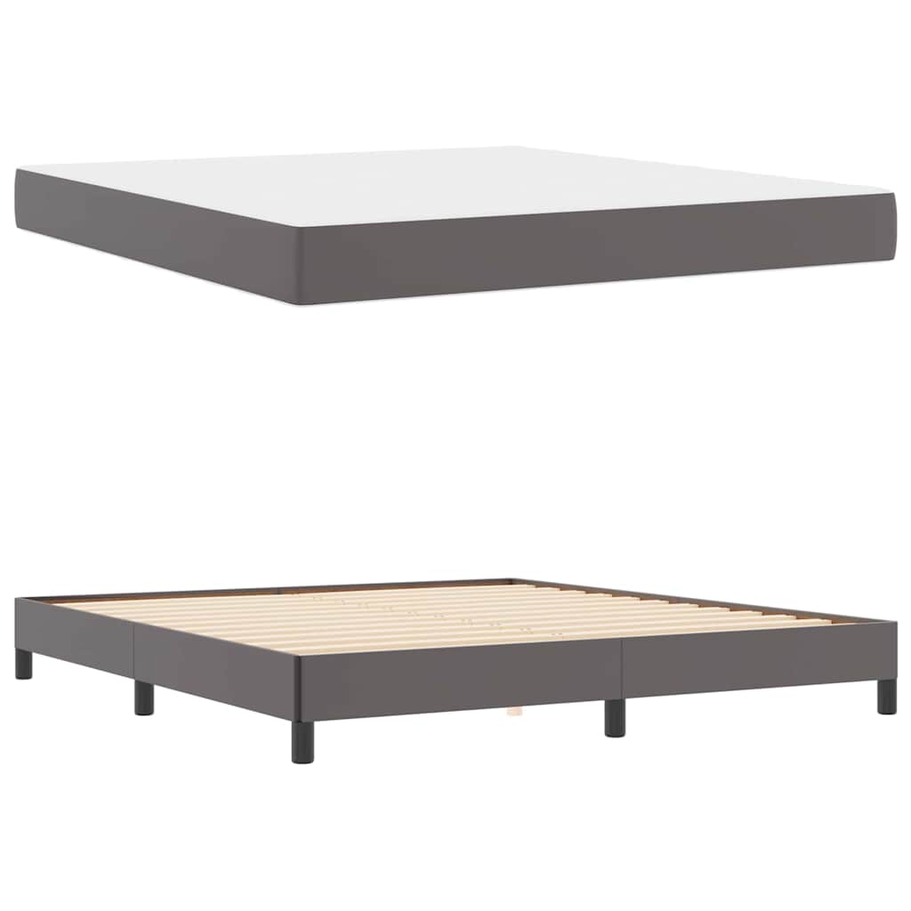 Struttura del letto con materasso Grigio 180 x 200 cm Tessuto | homemem39