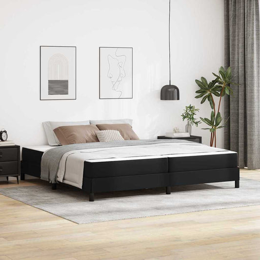 Struttura del letto con materasso Nero 200 x 200 cm Tessuto | homemem39