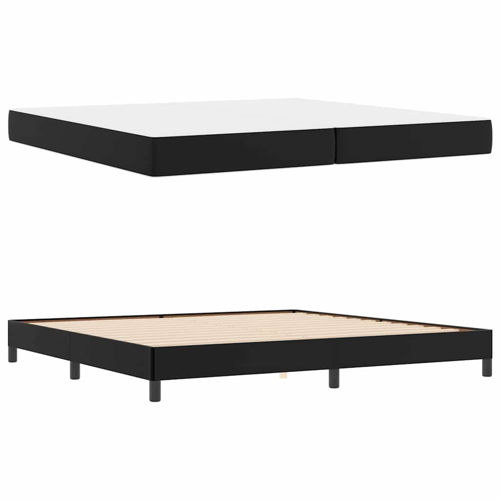 Struttura del letto con materasso Nero 200 x 200 cm Tessuto | homemem39