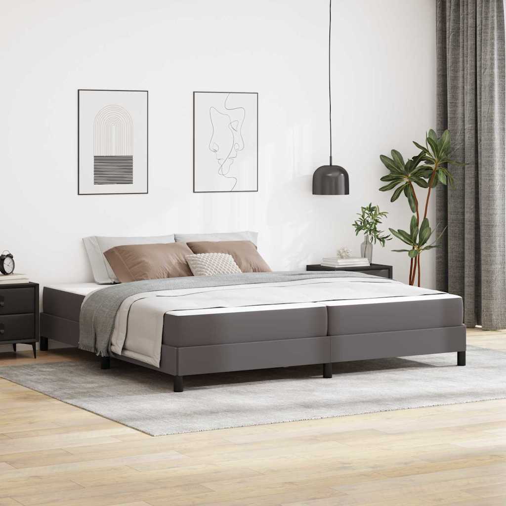 Struttura del letto con materasso Grigio 200 x 200 cm Tessuto | homemem39