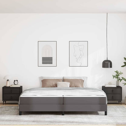 Struttura del letto con materasso Grigio 200 x 200 cm Tessuto | homemem39