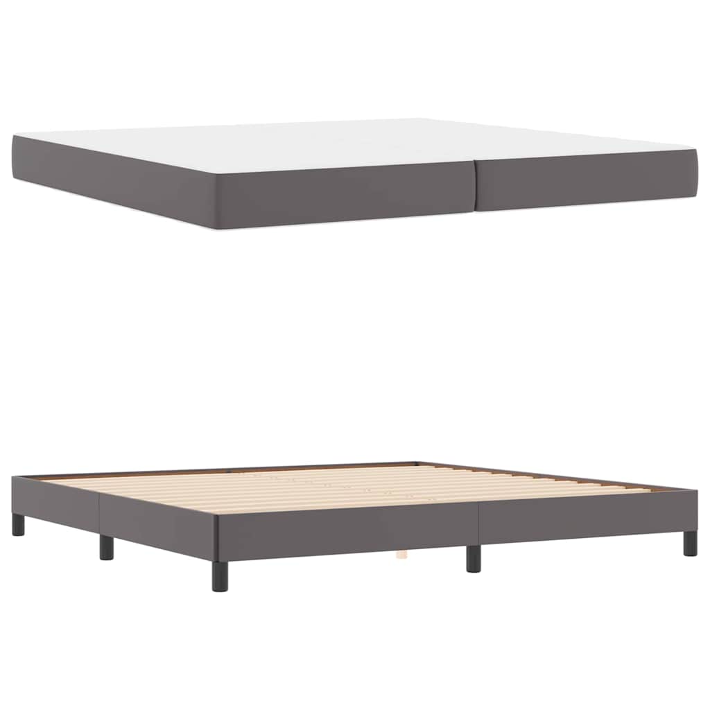 Struttura del letto con materasso Grigio 200 x 200 cm Tessuto | homemem39