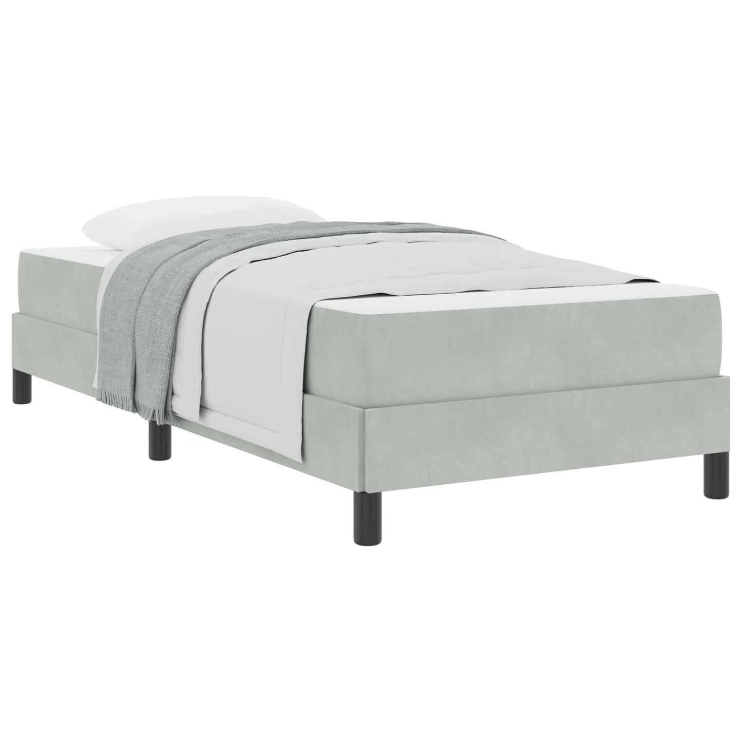 Letto a molle con materasso Grigio chiaro 80 x 200 cm Tessuto