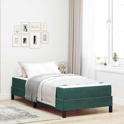 Letto a molle con materasso Verde Scuro 80 x 200 cm Tessuto