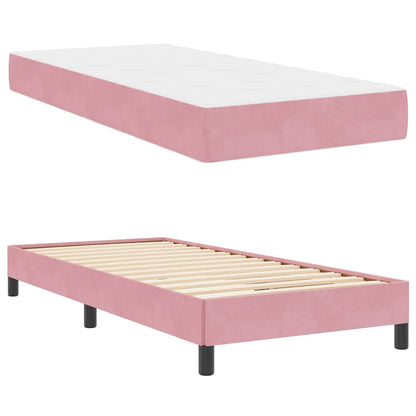 Letto a molle con materasso Rosa 90 x 190 cm Tessuto