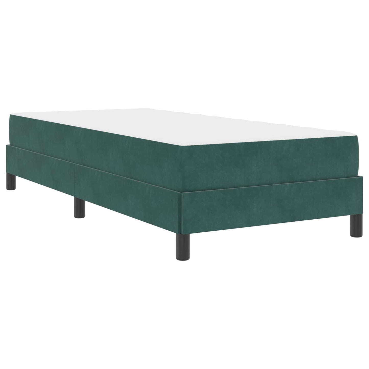 Letto a molle con materasso Verde Scuro 90 x 200 cm Tessuto
