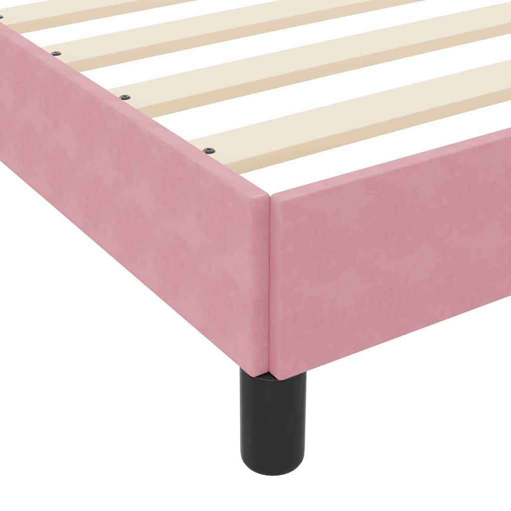 Letto a molle con materasso Rosa 90 x 200 cm Tessuto