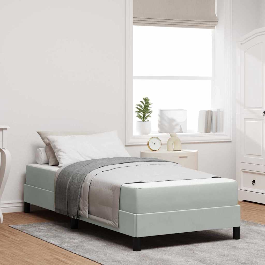 Letto a molle con materasso Grigio chiaro 100 x 200 cm Tessuto | homemem39