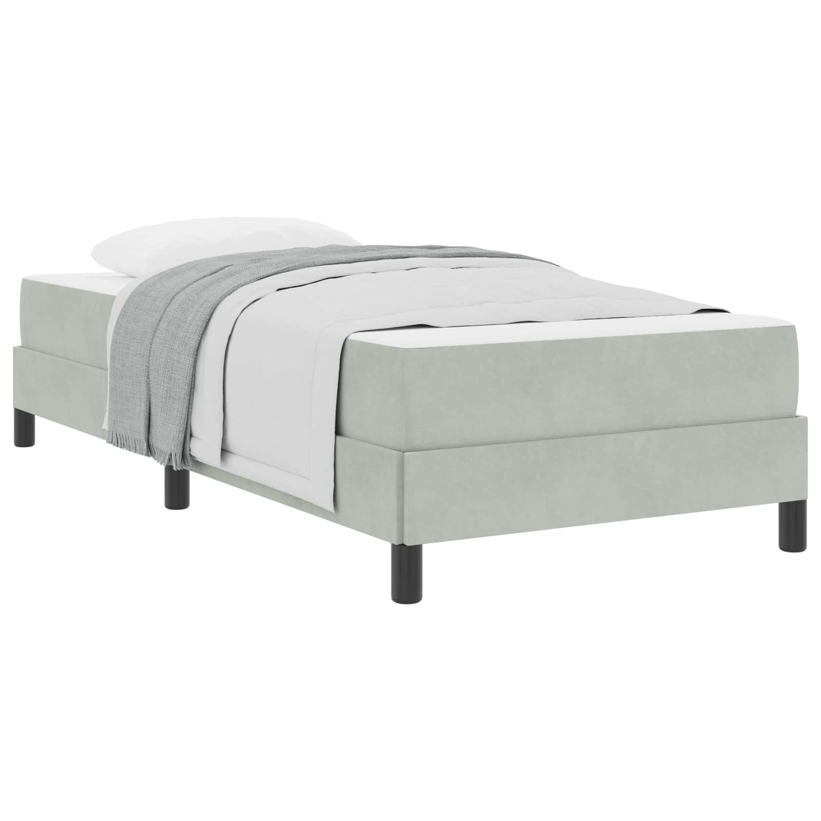 Letto a molle con materasso Grigio chiaro 100 x 200 cm Tessuto | homemem39