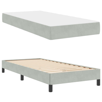 Letto a molle con materasso Grigio chiaro 100 x 200 cm Tessuto | homemem39