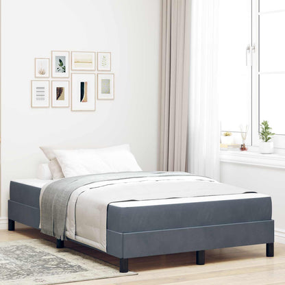 Letto a molle con materasso Grigio scuro 120 x 190 cm Tessuto | homemem39