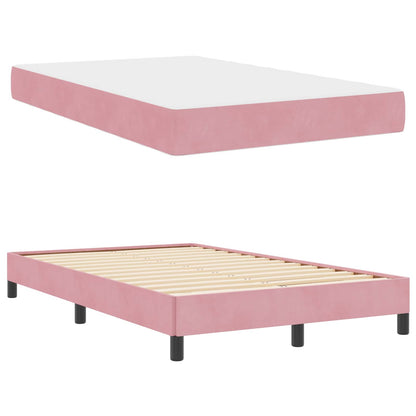 Letto a molle con materasso Rosa 120 x 190 cm Tessuto | homemem39