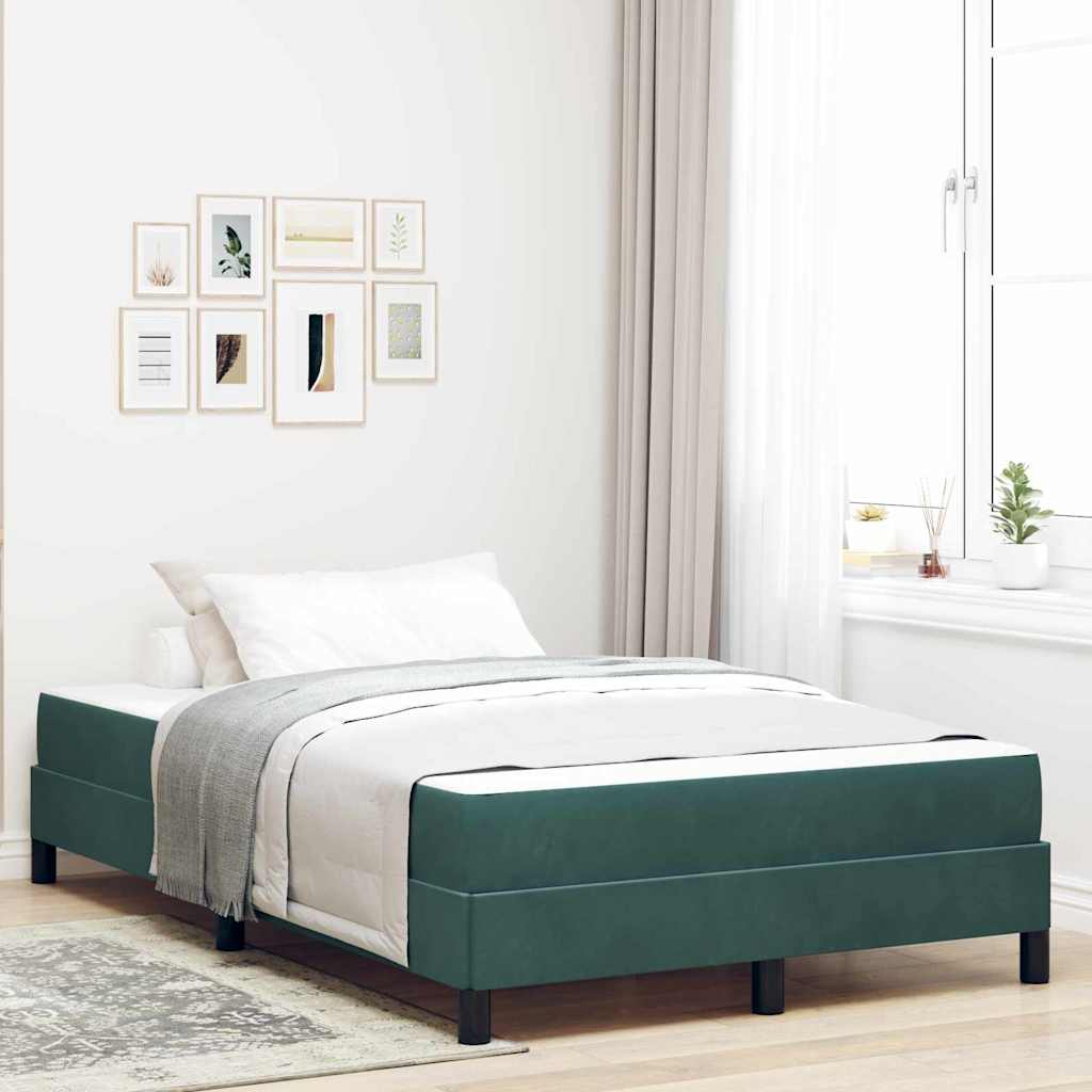 Letto a molle con materasso Verde Scuro 120 x 200 cm Tessuto | homemem39
