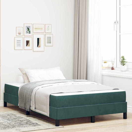Letto a molle con materasso Verde Scuro 120 x 200 cm Tessuto