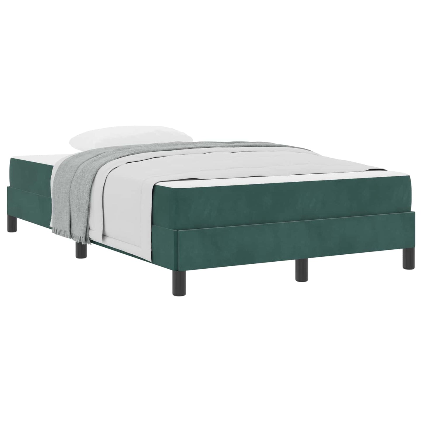 Letto a molle con materasso Verde Scuro 120 x 200 cm Tessuto
