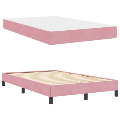 Letto a molle con materasso Rosa 120 x 200 cm Tessuto