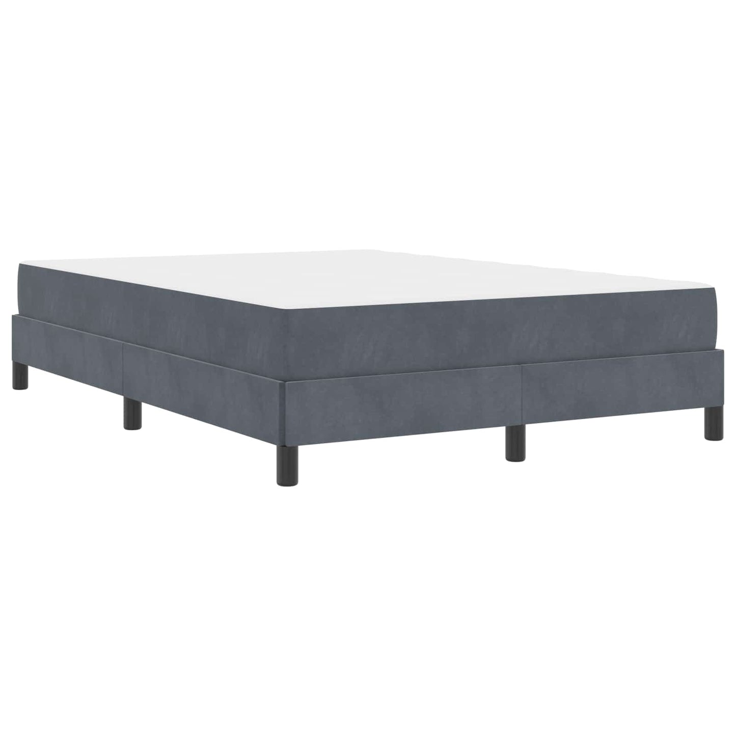 Letto a molle con materasso Grigio scuro 140 x 190 cm Tessuto