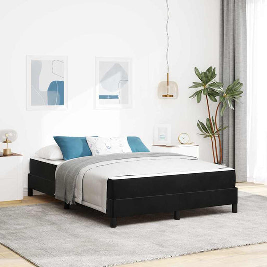 Letto a molle con materasso Nero 140 x 190 cm Tessuto | homemem39
