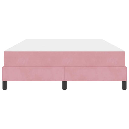 Letto a molle con materasso Rosa 140 x 190 cm Tessuto