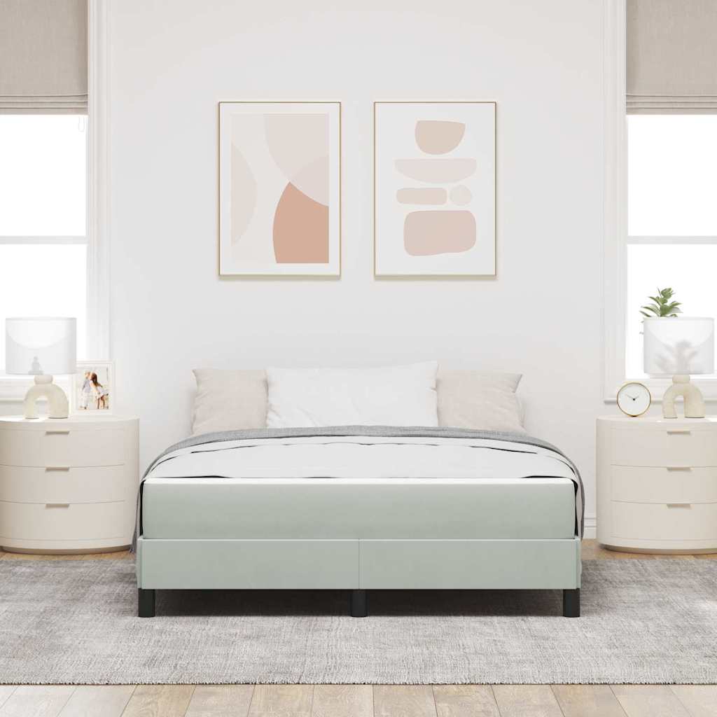 Letto a molle con materasso Grigio chiaro 140 x 200 cm Tessuto