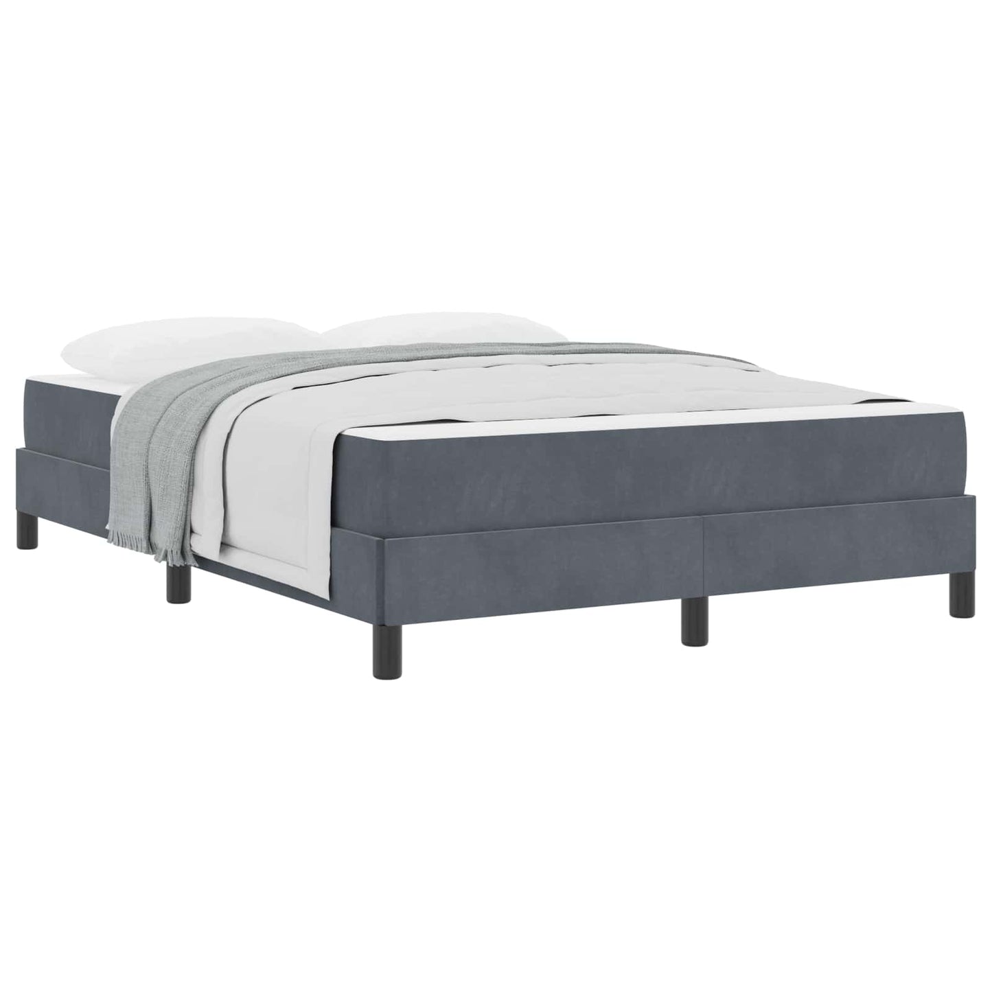 Letto a molle con materasso Grigio scuro 140 x 200 cm Tessuto