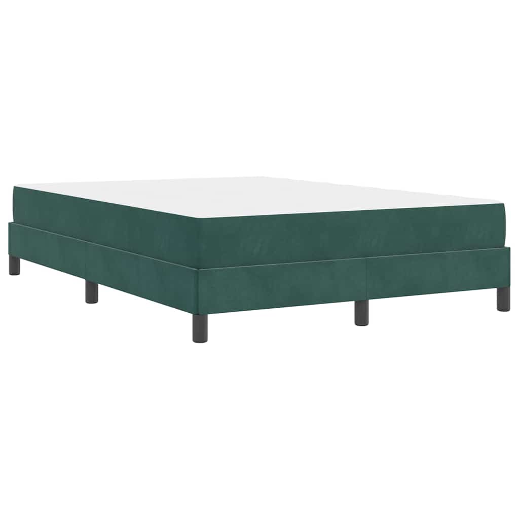Letto a molle con materasso Verde Scuro 140 x 200 cm Tessuto