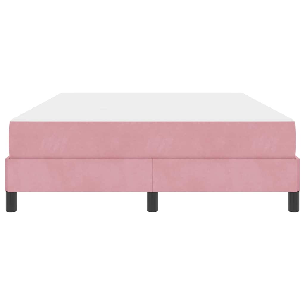 Letto a molle con materasso Rosa 140 x 200 cm Tessuto