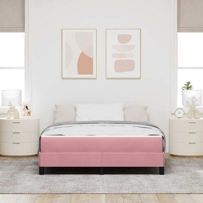 Letto a molle con materasso Rosa 160 x 200 cm Tessuto