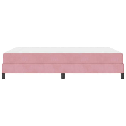 Letto a molle con materasso Rosa 160 x 200 cm Tessuto