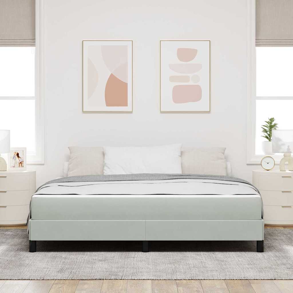Letto a molle con materasso Grigio chiaro 180 x 200 cm Tessuto