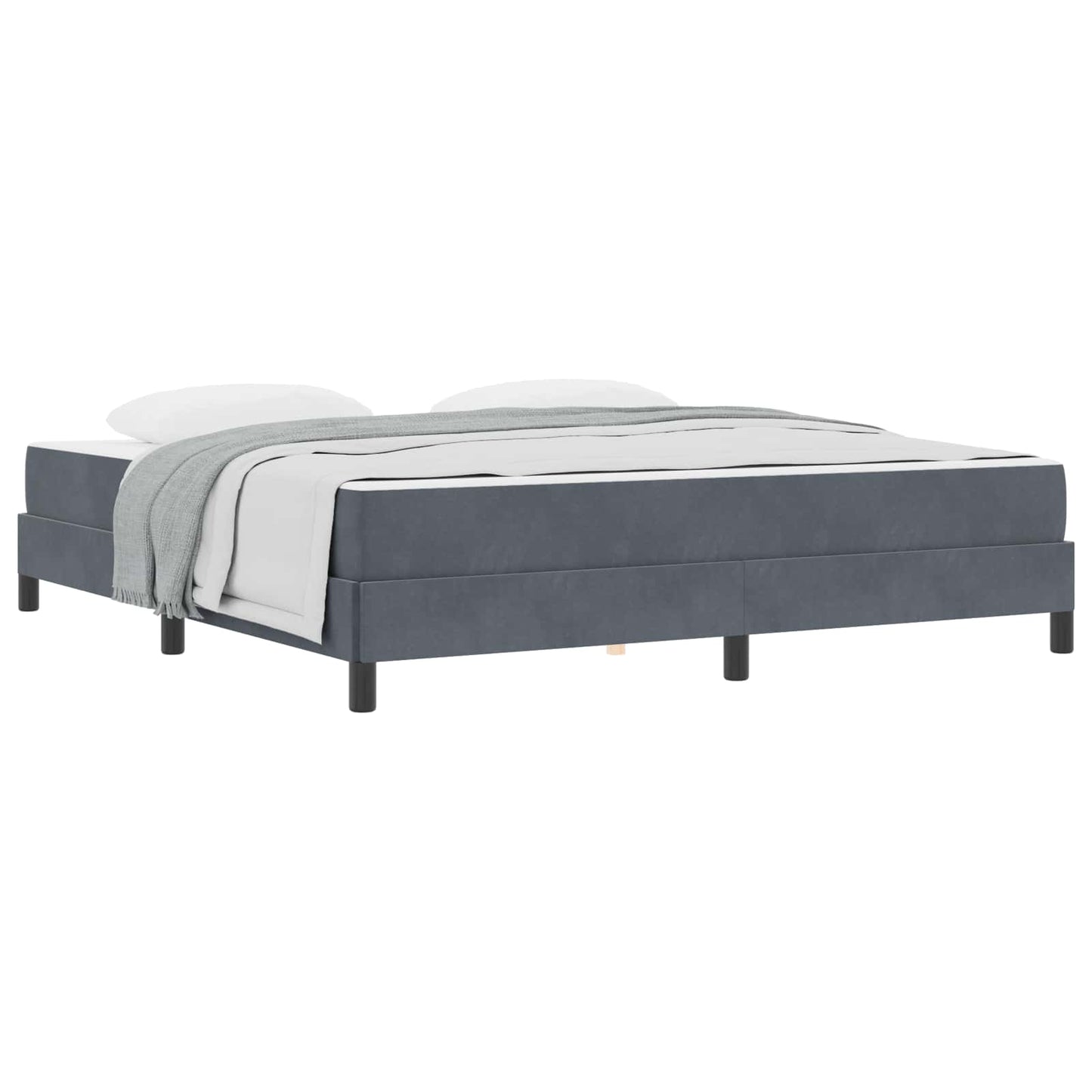 Letto a molle con materasso Grigio scuro 180 x 200 cm Tessuto