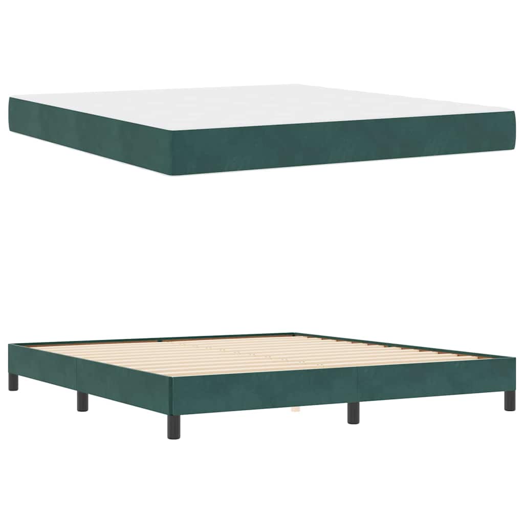Letto a molle con materasso Verde Scuro 180 x 200 cm Tessuto