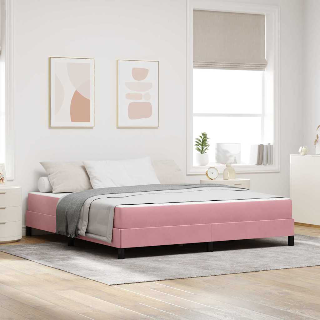 Letto a molle con materasso Rosa 180 x 200 cm Tessuto | homemem39