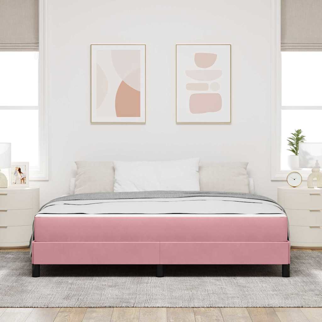 Letto a molle con materasso Rosa 180 x 200 cm Tessuto | homemem39