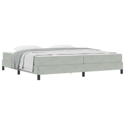 Letto a molle con materasso Grigio chiaro 200 x 200 cm Tessuto