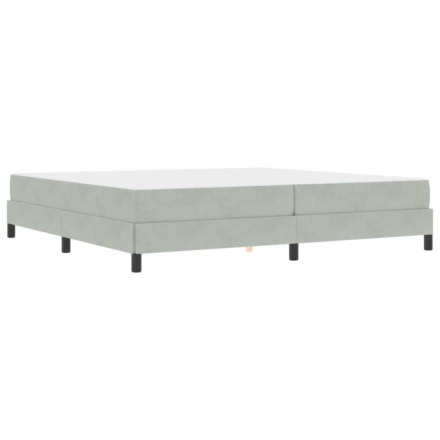Letto a molle con materasso Grigio chiaro 200 x 200 cm Tessuto