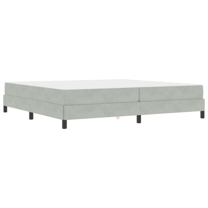 Letto a molle con materasso Grigio chiaro 200 x 200 cm Tessuto