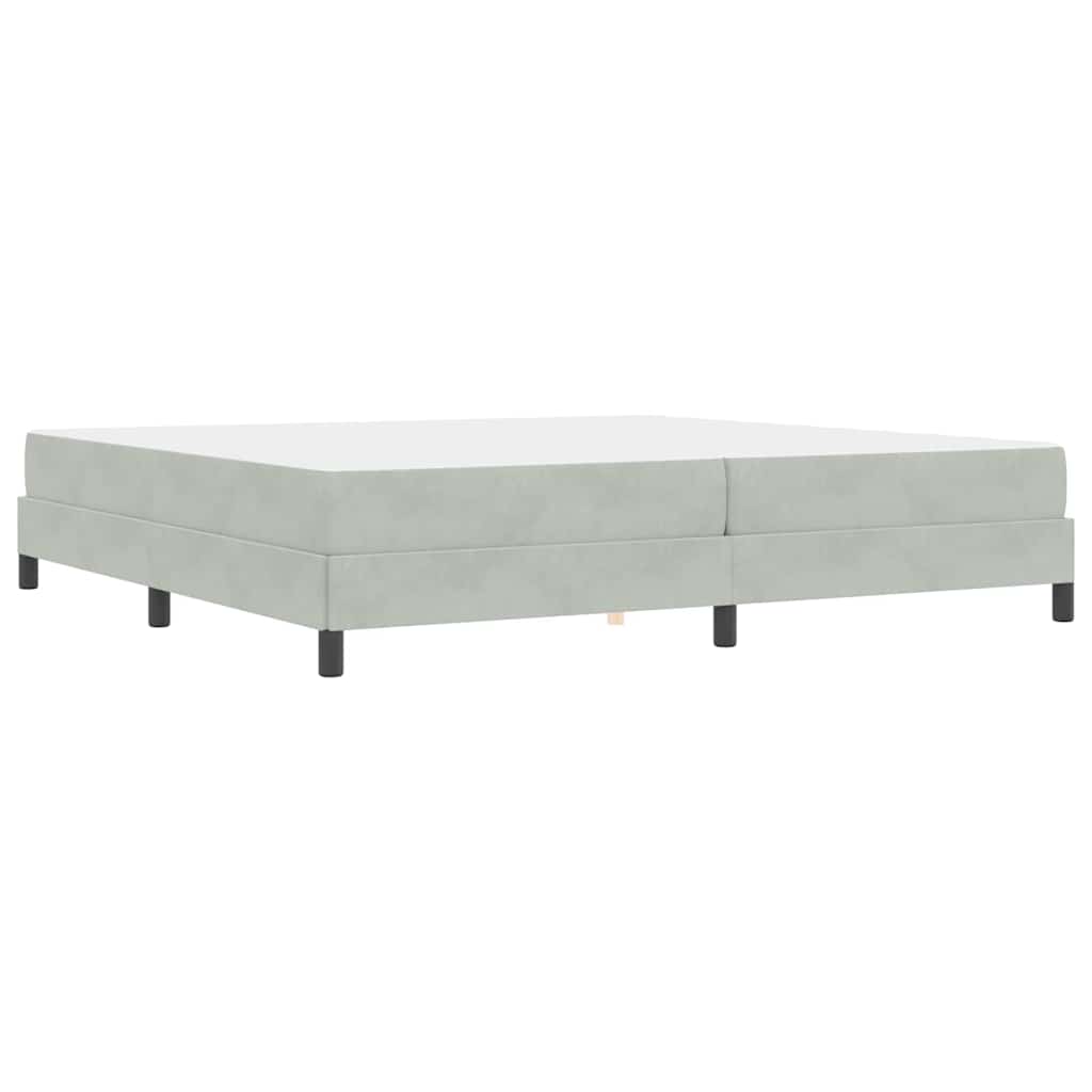 Letto a molle con materasso Grigio chiaro 200 x 200 cm Tessuto