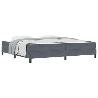Letto a molle con materasso Grigio scuro 200 x 200 cm Tessuto