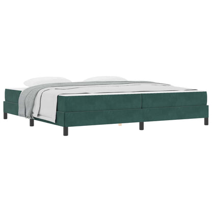 Letto a molle con materasso Verde Scuro 200 x 200 cm Tessuto